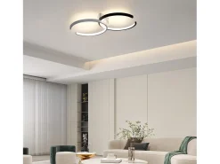 Discount NETTLIFE Plafón LED 37W, 54x32x8,5cm Moderno Regulable con Mando a Distancia Lámpara de Salón de Diseño de Metal para Dormitorio Oficina Blanco