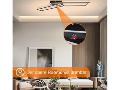 NETTLIFE Plafóndrico LED de 32W, blanco cálido moderno, 3000K. Negro