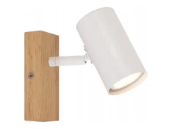 NETTLIFE Plafónero de techo, 1 bombilla, lámpara de pasillo de madera, pasillo blanco, moderno plafónero de metal, GU10, 350° para. Marru00f3n