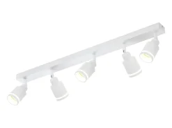 Sale NETTLIFE Plafonario moderno: 5 focos orientables de techo en metal, plafonario GU10, para dormitorio, comedor, sin bombilla. Blanco