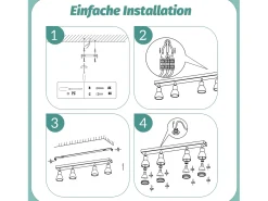 NETTLIFE Plafonario de 4 focos : Plafonario metálico con focos GU10 giratorios para interiores, para cocina, oficina, salón y dormitorio, sin bombillas. Blanco
