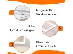 NETTLIFE Plafón-Plafonario LED Marco Moderno 32W 3000K Blanco