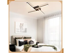 NETTLIFE Plafón-Plafonario LED de 24W, diseño moderno, 3000K, luz blanca cálida. Blanco