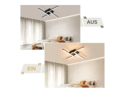 NETTLIFE Plafón-Plafonario LED de Diseño Moderno, 24W, , 3000K, Luz Blanca Cálida Negro