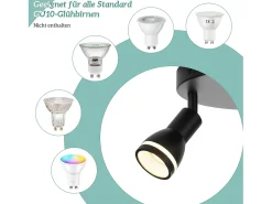 Discount NETTLIFE Plafonario moderno: 3 focos de techo orientables de metal, plafonario GU10, para habitación, comedor, sin bombilla. Negro