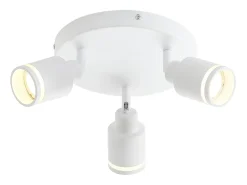Hot NETTLIFE Plafonero moderno: 3 focos orientables del techo de metal, plafonero GU10, para habitación, comedor, sin bombilla. Blanco