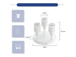 Hot NETTLIFE Plafonero moderno: 3 focos orientables del techo de metal, plafonero GU10, para habitación, comedor, sin bombilla. Blanco