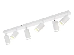 Best NETTLIFE Plafonero de 6 focos moderno: plafonero con foco GU10 giratorio hasta 355° de metal para interiores, para cocina, salón, dormitorio, sin bombilla. Blanco