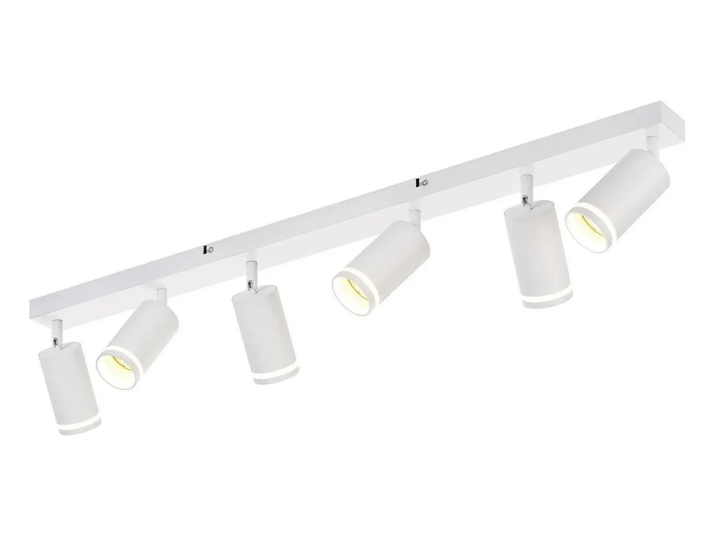 Best NETTLIFE Plafonero de 6 focos moderno: plafonero con foco GU10 giratorio hasta 355° de metal para interiores, para cocina, salón, dormitorio, sin bombilla. Blanco