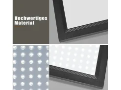 NETTLIFE Plafón-Plafonero LED 120 x 30 - Panel de techo de intensidad variable, lámpara de luz diurna larga, escritorio plano con mando a distancia, 40 W Negro