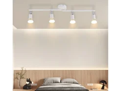 Best NETTLIFE Plafonero LED de 4 bombillas GU10, plafonero moderno con luz de punto para interiores, . Blanco