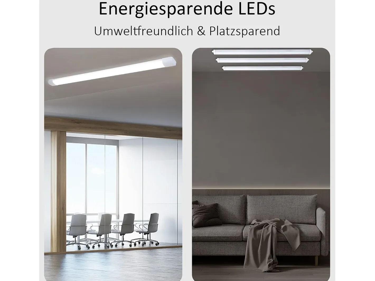 NETTLIFE Plafonero LED de 120 cm y 36 W, tubo de luz para habitaciones húmedas, 4000 K, lámpara para bodega, neutro, ángulo de haz largo de 180°. Blanco