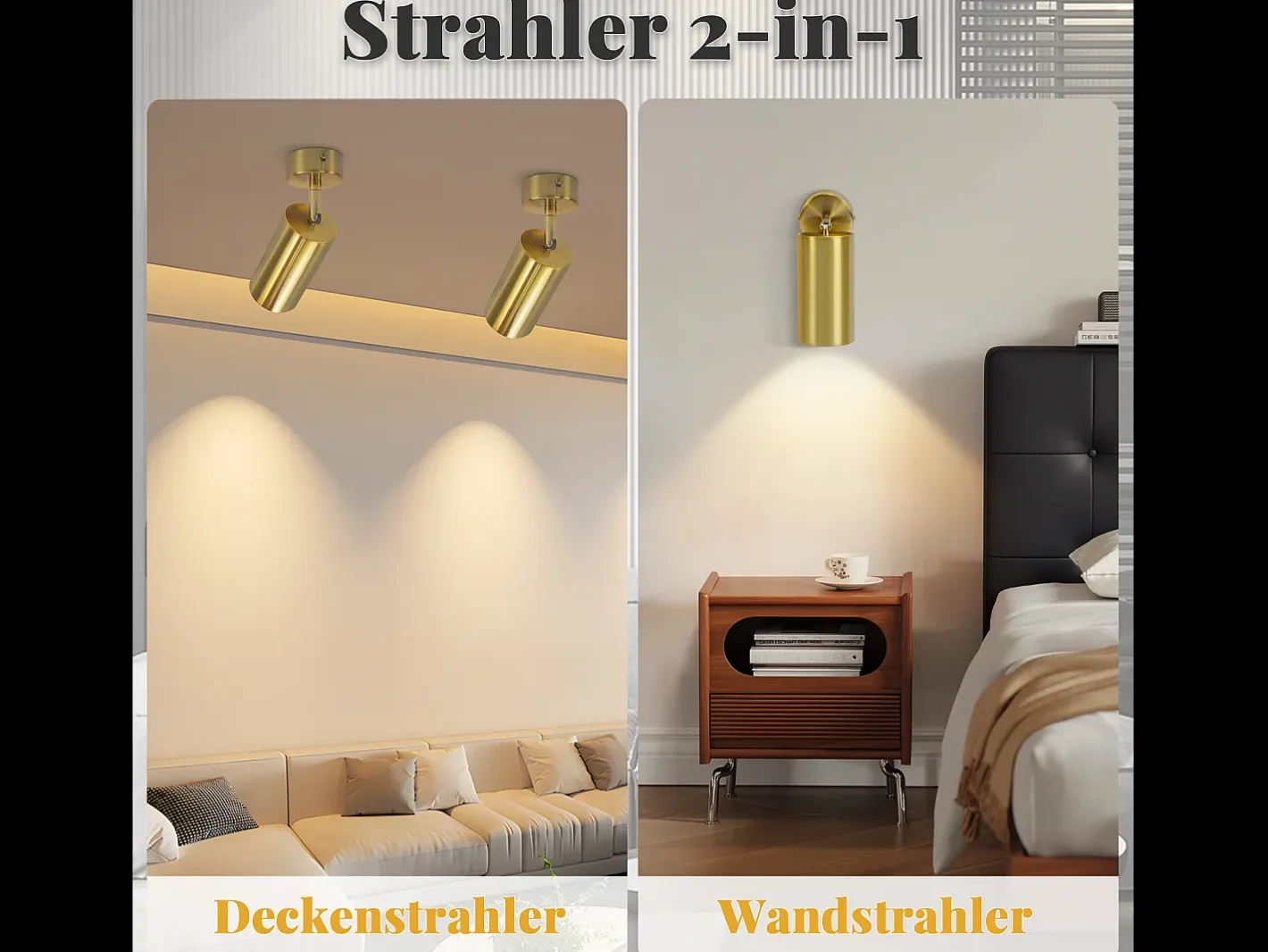 NETTLIFE Plafonero LED GU10 de techo, con spotlight rotativo 330°, metal, estilo vintage retro. Bronce Best