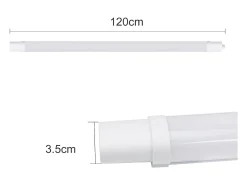 NETTLIFE Plafón-. Plafonero LED para ambiente húmedo, luz de 120 cm, plafonero de 36 W, IP65. Tubo fluorescente de luz para bañera de 5000 K. Blanco