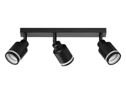NETTLIFE Plafón-Plafonero moderno: 3 focos de techo orientables de metal, plafonero GU10, para dormitorio, comedor, sin bombilla. Negro