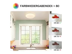 NETTLIFE Plafón-Segunda lámpara de techo LED para dormitorio, cocina, 5W, 3000K, Ø 16,5 cm, cálido, pasillo, habitación infantil. Blanco