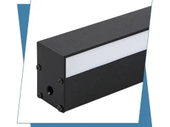NETTLIFE Aplique Para Pared-Set de 2 apliques de pared para interior 100CM aplique de pared moderno pasillo 32W Negro
