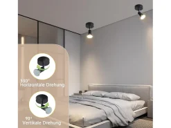 Outlet NETTLIFE Spot GU10 Max.40 W Aplique interior moderno, foco ajustable 330°, pantalla de tela metálica, para pasillo, cocina, Negro