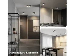 Best NETTLIFE Spot LED Luces de techo GX53 MAX.5W Foco giratorio cuadrado para cocina Sala Comedor Pasillo Negro