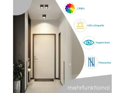 Best NETTLIFE Spot LED Luces de techo GX53 MAX.5W Foco giratorio cuadrado para cocina Sala Comedor Pasillo Negro