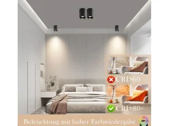 NETTLIFE Spots GU10 Lámpara de techo negra Focos de diseño hexagonales Máx.40W para el pasillo de la sala de estar - sin bombilla Negro Discount