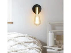 Discount NETTLIFE Stop Lámpara de Pared Vintage E27 Dorado Retro para Ajustable Moderno para Cocina Pasillo Mesita de Noche Sala de Estar o Dormitorio Negro