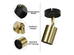 Discount NETTLIFE Stop Lámpara de Pared Vintage E27 Dorado Retro para Ajustable Moderno para Cocina Pasillo Mesita de Noche Sala de Estar o Dormitorio Negro