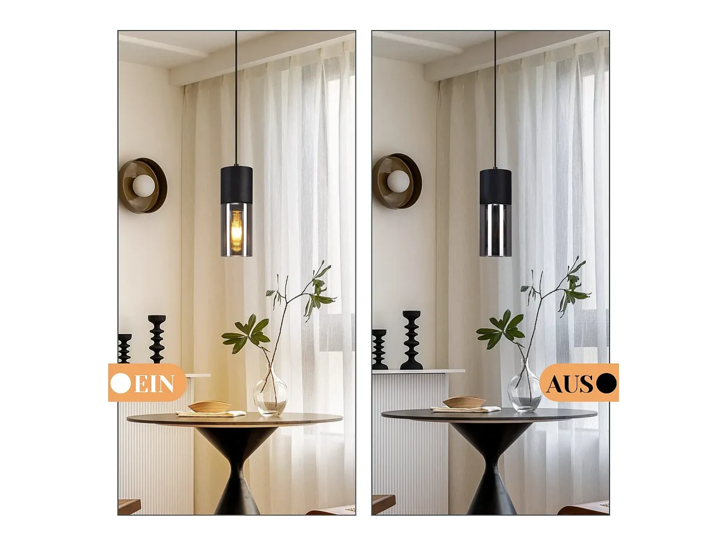Discount NETTLIFE Suspensión lámpara de suspensión negra E27 para cocina, vidrio , metal, 1 bombilla industrial moderna Negro