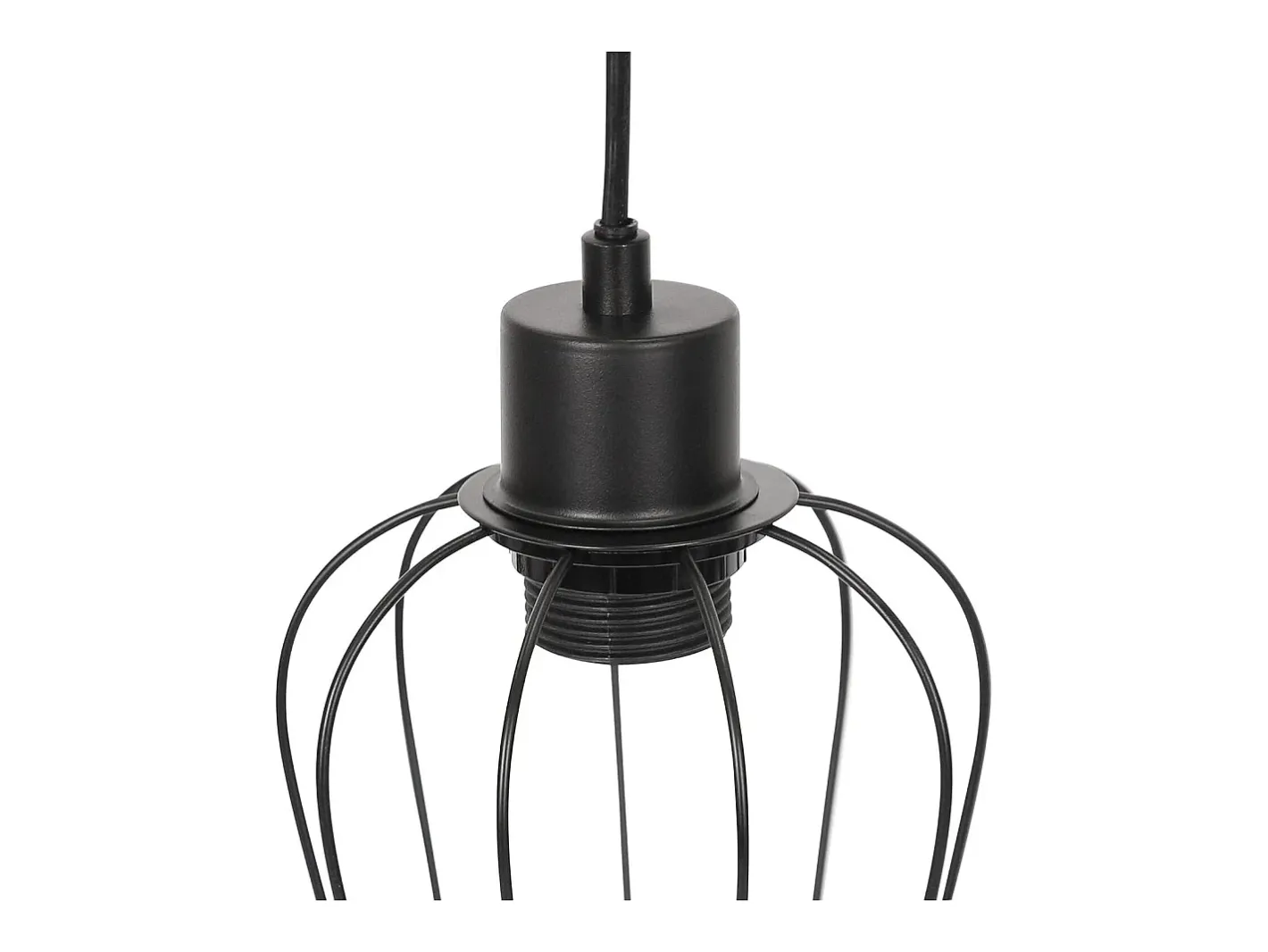 NETTLIFE Suspensión retro, lámpara de suspensión vintage de madera industrial negra E27. Marru00f3n