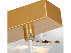 Clearance NETTLIFE Suspensiones de vidrio E27, Suspensión de 4 luces, colgante, Altura regulable, Lámpara colgante moderna Blanco