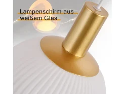 Clearance NETTLIFE Suspensiones de vidrio E27, Suspensión de 4 luces, colgante, Altura regulable, Lámpara colgante moderna Blanco