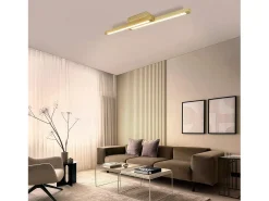 Outlet NETTLIFE Techo luminoso LED, madera clara de 90 cm, 3000 K, blanco cálido, lámpara de diseño retro para el dormitorio, para salón, dormitorio, pasillo, comedor. Beige