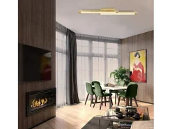 Outlet NETTLIFE Techo luminoso LED, madera clara de 90 cm, 3000 K, blanco cálido, lámpara de diseño retro para el dormitorio, para salón, dormitorio, pasillo, comedor. Beige
