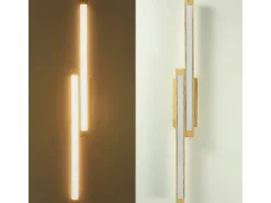 Outlet NETTLIFE Techo luminoso LED, madera clara de 90 cm, 3000 K, blanco cálido, lámpara de diseño retro para el dormitorio, para salón, dormitorio, pasillo, comedor. Beige