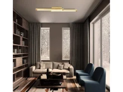 Outlet NETTLIFE Techo luminoso LED, madera clara de 90 cm, 3000 K, blanco cálido, lámpara de diseño retro para el dormitorio, para salón, dormitorio, pasillo, comedor. Beige