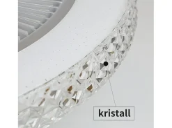 NETTLIFE Plafón-Ventilador de techo LED con control remoto, silencioso, 48,5cm, ajustable, temporizador, cristal, para salón/dormitorio. Blanco