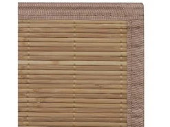 Garden Furniture Alfombra De Salón-Noisiel Alfombra rectangular de bambú marrón 120 x 180 cm Marru00f3n