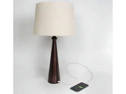 Discount AKUNADECOR Novedad En Sobremesa Con Puerto Usb Modelo Pearl Marron Marru00f3n