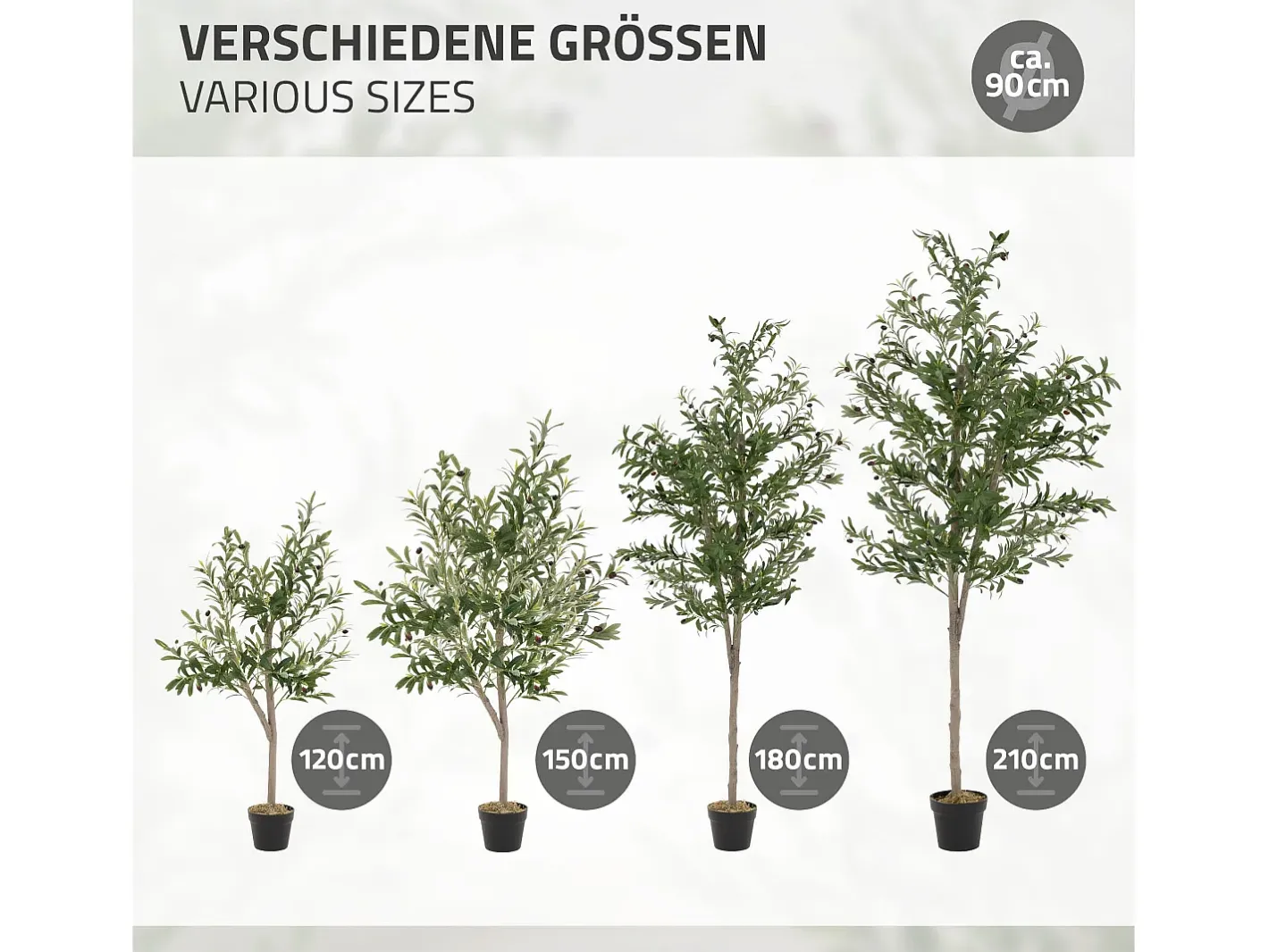 Sale ML-DESIGN Olivo artificial Plantas artificiales Árbol artificial Planta artificial en mace Verde