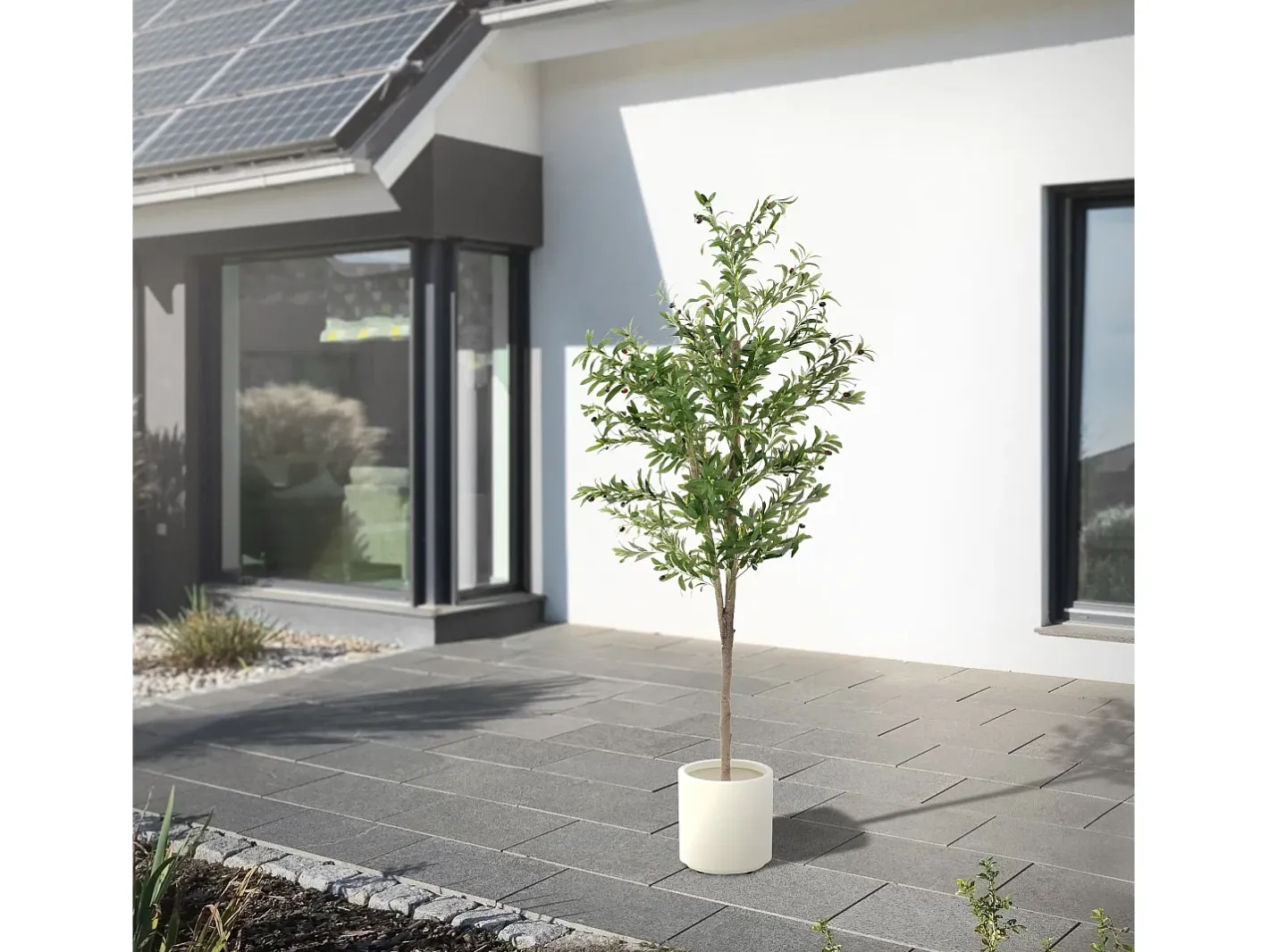 Discount ML-DESIGN Olivo artificial Plantas artificiales Árbol artificial Planta artificial en mace Verde