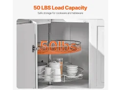 Organizador de Esquina SucceBuy en Forma de L, 71 cm, Transforme el Espacio de Almacenamiento de la Cocina Plateado Best