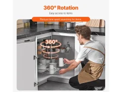 Organizador de Esquina SucceBuy en Forma de L, 71 cm, Transforme el Espacio de Almacenamiento de la Cocina Plateado Best