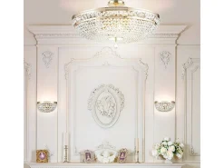 Best Maytoni Ottilia Lámpara de Techo Semi Empotrada Oro & Cristal, 12 Luces, E14 Dorado