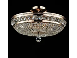 Maytoni Plafón-Ottilia Plafón Semi Empotrado Oro & Cristal, 6 Luces, E14 Dorado