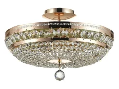 Maytoni Plafón-Ottilia Plafón Semi Empotrado Oro & Cristal, 6 Luces, E14 Dorado