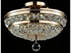 Maytoni Plafón-Ottilia Plafón Semi Empotrado Oro & Cristal, 3 Luces, E14 Dorado