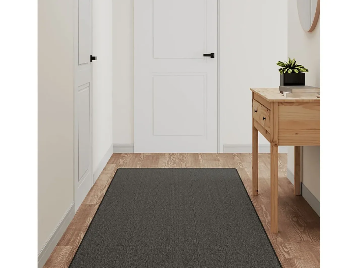Garden Furniture Overijse Alfombra de pasillo con aspecto sisal 80x400 cm Gris antracita