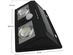 7H SEVENON Iluminación Exterior-Pack 6 Apliques de Pared Solares LED 2 Luces con Sensor Crepuscular y Movimiento 7500K 20000H 7hSevenOn Negro