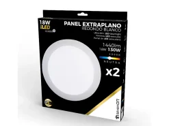 7H SEVENON Plafón-Pack 2 Downlights LED Ultraslim Redondos 18W 1440lm Ø22,5cm 4000K 40000H 7hSevenOn Blanco