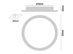 Clearance 7H SEVENON Pack 3 Mini Downlight LED Ultraslim Empotrable Redondo 4W 300lm Ø7cm 4000K Aluminio 7hSevenOn Gris
